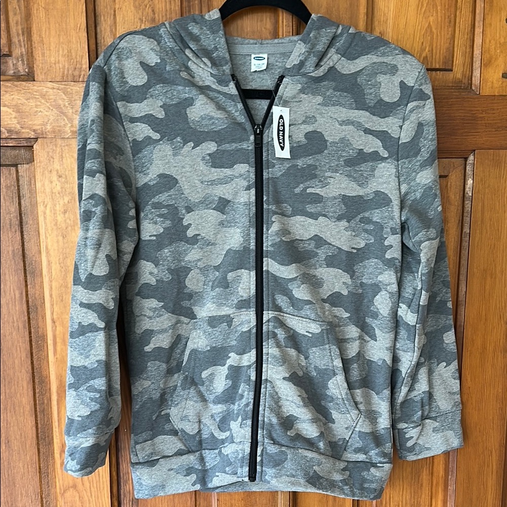 Boy’s Old Navy Gray Camo Zip-Up Hoodie